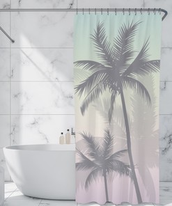 Personalized Luxury Shower Curtains - Palm Trees Unique Bathroom Decor At Home Shower Curtains