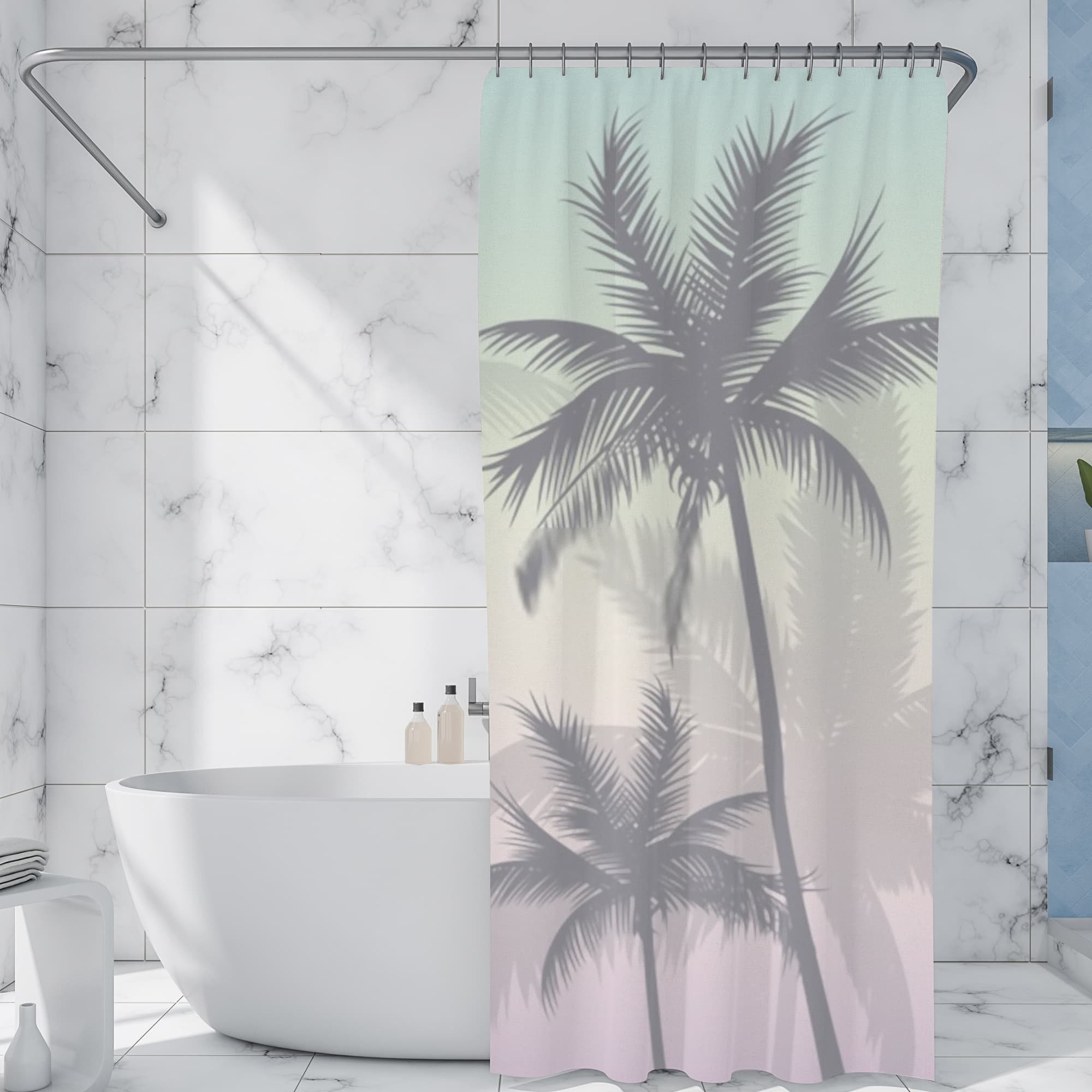 Personalized Luxury Shower Curtains - Palm Trees Unique Bathroom Decor At Home Shower Curtains