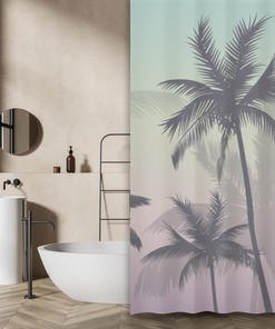 Personalized Luxury Shower Curtains - Palm Trees Unique Bathroom Decor At Home Shower Curtains