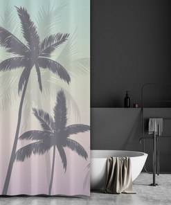 Personalized Luxury Shower Curtains - Palm Trees Unique Bathroom Decor At Home Shower Curtains