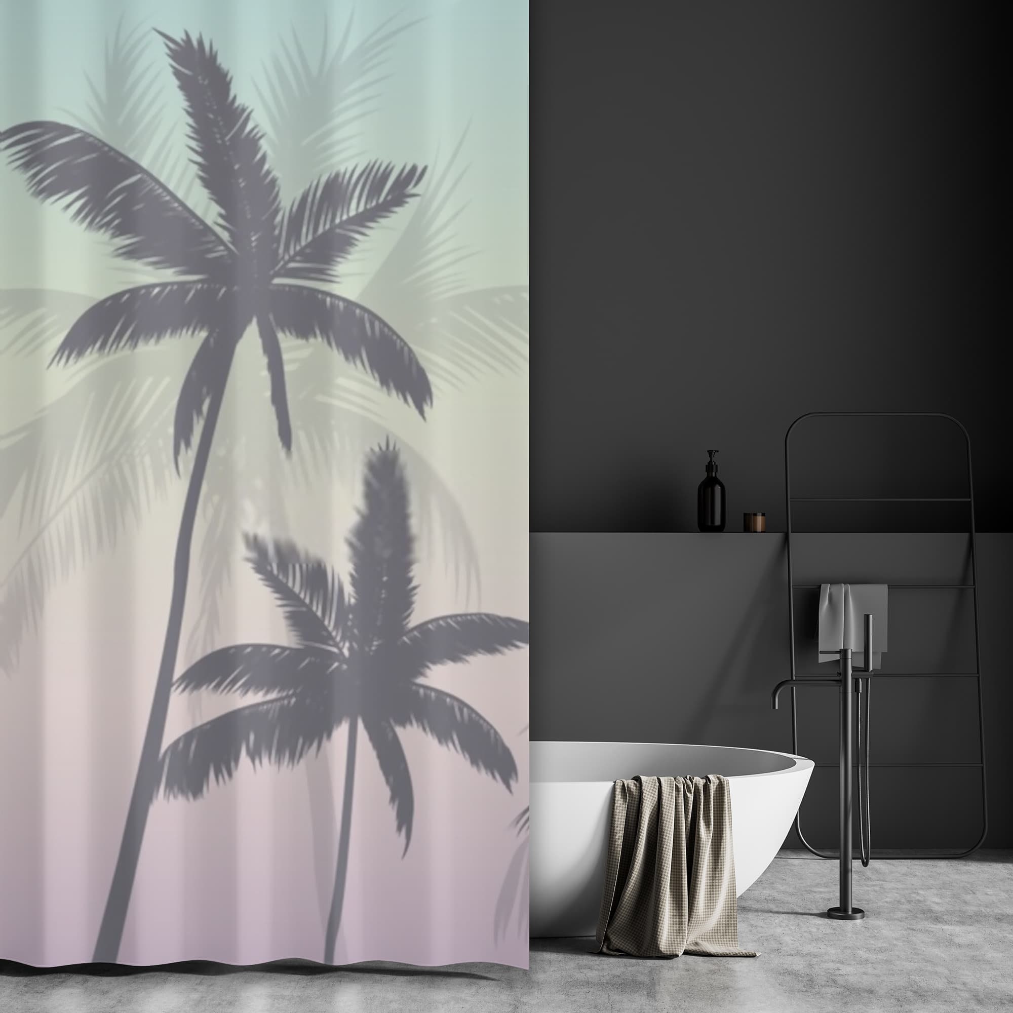 Personalized Luxury Shower Curtains - Palm Trees Unique Bathroom Decor At Home Shower Curtains