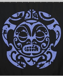 Personalized Maori Sea Turtle Hawaii Bathroom Shower Curtain