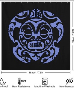 Personalized Maori Sea Turtle Hawaii Bathroom Shower Curtain