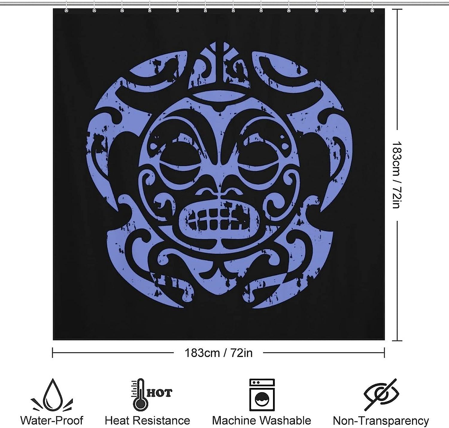 Personalized Maori Sea Turtle Hawaii Bathroom Shower Curtain