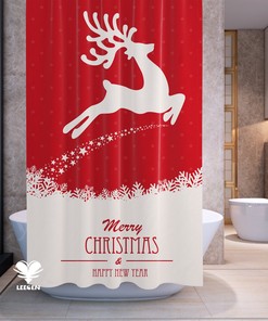 Personalized Merry Christmas Shower Curtain - Seasonal Home Decor Gift