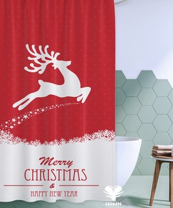Personalized Merry Christmas Shower Curtain - Seasonal Home Decor Gift