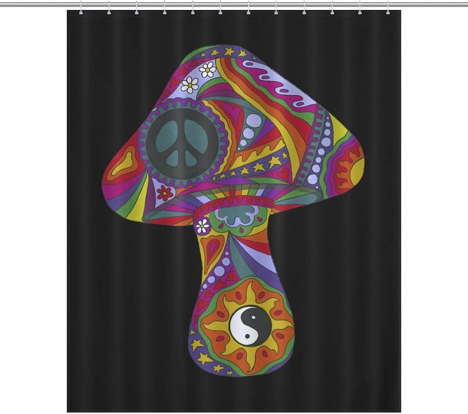 Personalized Mushroom Shower Curtain, Durable Bath Liner