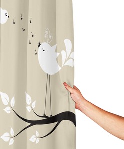 Personalized Musical Bird Shower Curtain, Custom Bathroom Accessory