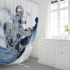 Personalized Nautical Anchor and Waves Shower Curtain, Ocean Bath Decor