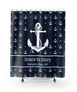 Personalized Nautical Shower Curtain for Boat Lovers and Coastal Homes