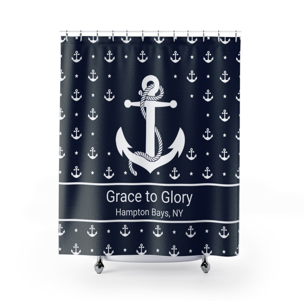 Personalized Nautical Shower Curtain for Boat Lovers and Coastal Homes