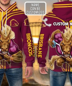 Personalized Nrl Brisbane Broncos All Over Print Hoodie Custom 3D