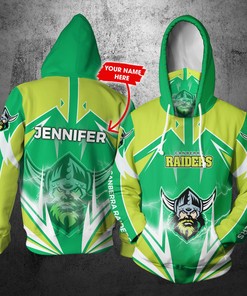 Personalized Nrl Hoodie Without Gaiter - Canberra Raiders With Lightning Custom Name 3D All Over Printed Hoodie 