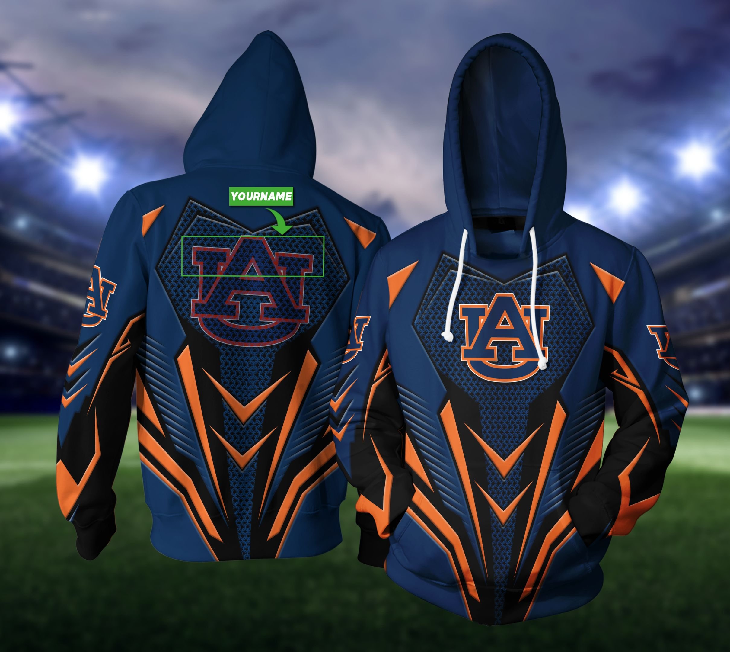 Personalized Ntt343 Auburn Tigers 3D All Over Print Zip Hoodie - Great For Gifts