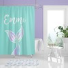 Personalized Pink Mermaid Tail Shower Curtain for Girls' Bathroom 
