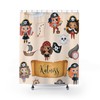 Personalized Pirate Girl Shower Curtain for Kids Bathroom Decor