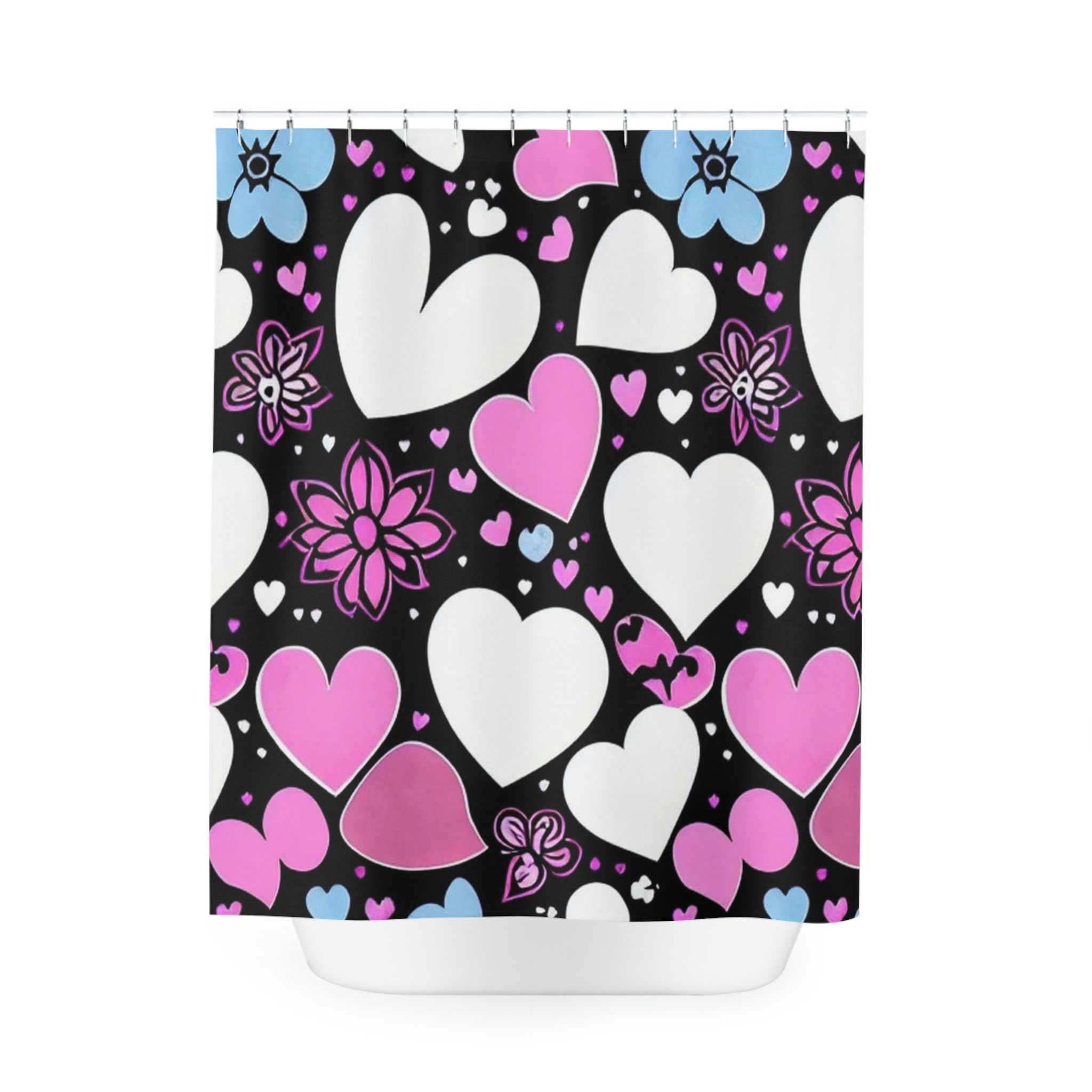 Personalized Shower Curtain With 60S Retro 90S Doodle Art For Unique Aesthetic Spring Decor And College Dorm - Image 2
