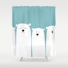 Personalized Snowy Polar Bear Shower Curtain for Kids Bathroom