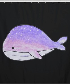 Personalized Space Whale Bathroom Shower Curtain, Durable Bath Curtain Liner for a Unique Touch