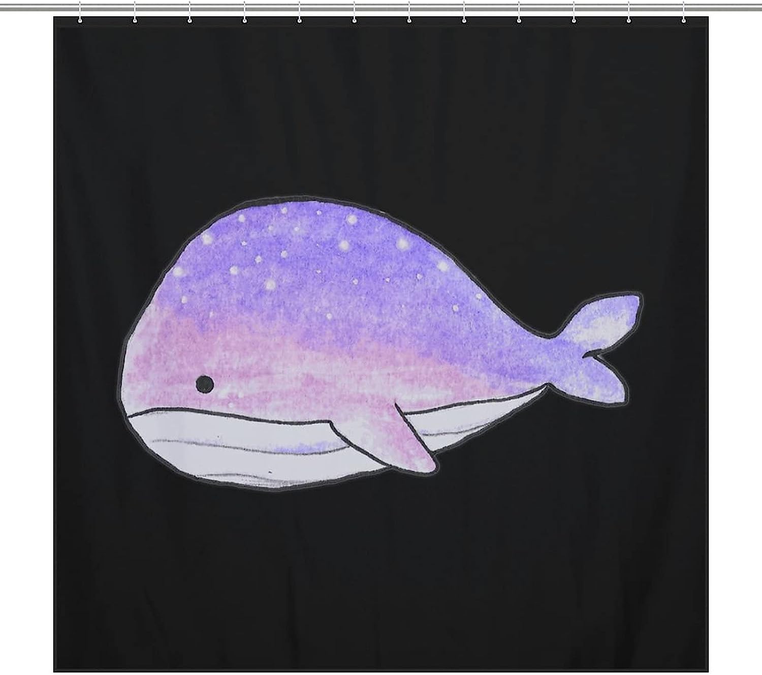 Personalized Space Whale Bathroom Shower Curtain, Durable Bath Curtain Liner for a Unique Touch