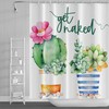 Personalized Succulent Shower Curtain, Custom Text And Green Plants