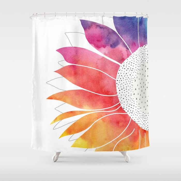 Personalized Sunflower Shower Curtain for Unique Bathroom Decor, 72x72 - Unique Bathroom Shower Curtains