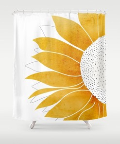 Personalized Sunflower Shower Curtain for Unique Bathroom Decor, 72x72 - Unique Bathroom Shower Curtains