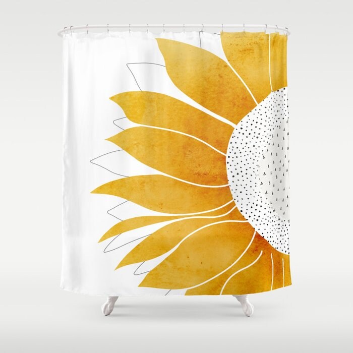 Personalized Sunflower Shower Curtain for Unique Bathroom Decor, 72x72 - Unique Bathroom Shower Curtains