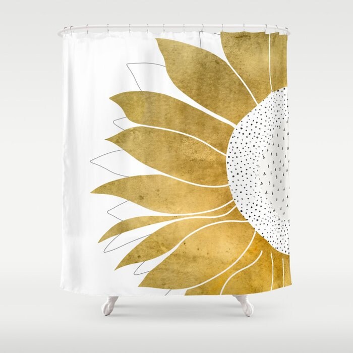 Personalized Sunflower Shower Curtain for Unique Bathroom Decor, 72x72 - Unique Bathroom Shower Curtains