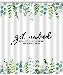 Personalized Tropical Palm Leaf Shower Curtain With Waterproof Fabric, Unique Bathroom Decor Idea