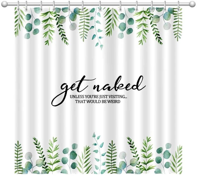 Personalized Tropical Palm Leaf Shower Curtain With Waterproof Fabric, Unique Bathroom Decor Idea