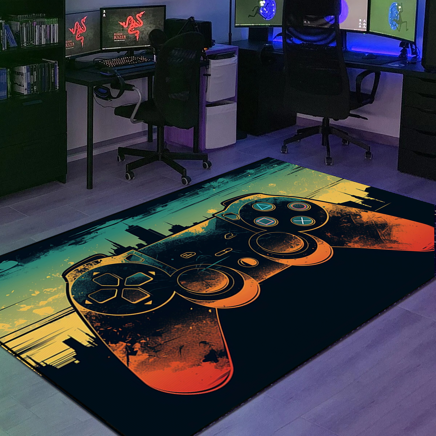 Personalized Video Game Room Carpet - Perfect for Living Room Play Area