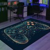 Personalized Video Game Room Rug with Full Size Controllers - Perfect for Any Gaming Room