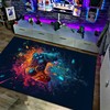 Personalized Vintage Game Room Themed Area Rugs for Boys with Shufflezone Game Carpet