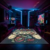 Personalized Vintage Game Room with Customizable Shufflezone Game Controller Area Rug for Teen Boys