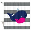 Personalized Whale Shower Curtain for Kids Bathroom Decor 