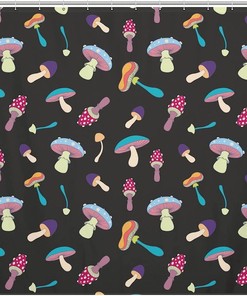 Personalized and Durable Magic Mushrooms Bathroom Shower Curtain - Add Your Personal Touch to Your Bathroom. 