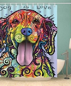 Pet Dog Theme Shower Curtain for Your Bathroom Decor