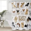 Pet Pug Shiba Inu I Love Dogs Shower Curtain Set for Bathroom Decor 