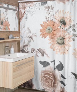 Pfirsich Sonnenblumen Florale Duschvorh¤nge for a Modern and Fresh Bathroom Decor