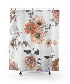 Pfirsich Sonnenblumen Florale Duschvorh¤nge for a Modern and Fresh Bathroom Decor