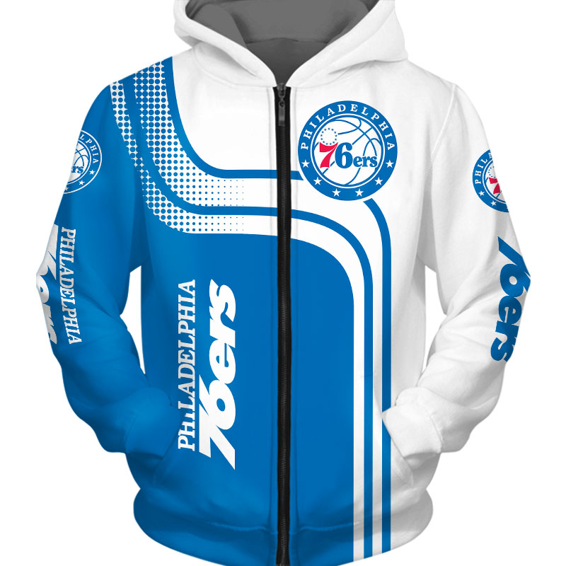 Philadelphia 76Ers Hoodie 3D Zip Hoodie - Official Nba Merchandise