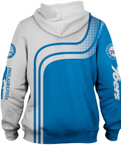 Philadelphia 76Ers Hoodie 3D Zip Hoodie - Official Nba Merchandise