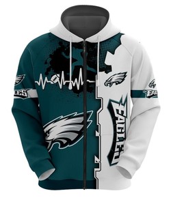 Philadelphia Eagles 3D All Over Print Zip Hoodie - Official Nfl Merchandise