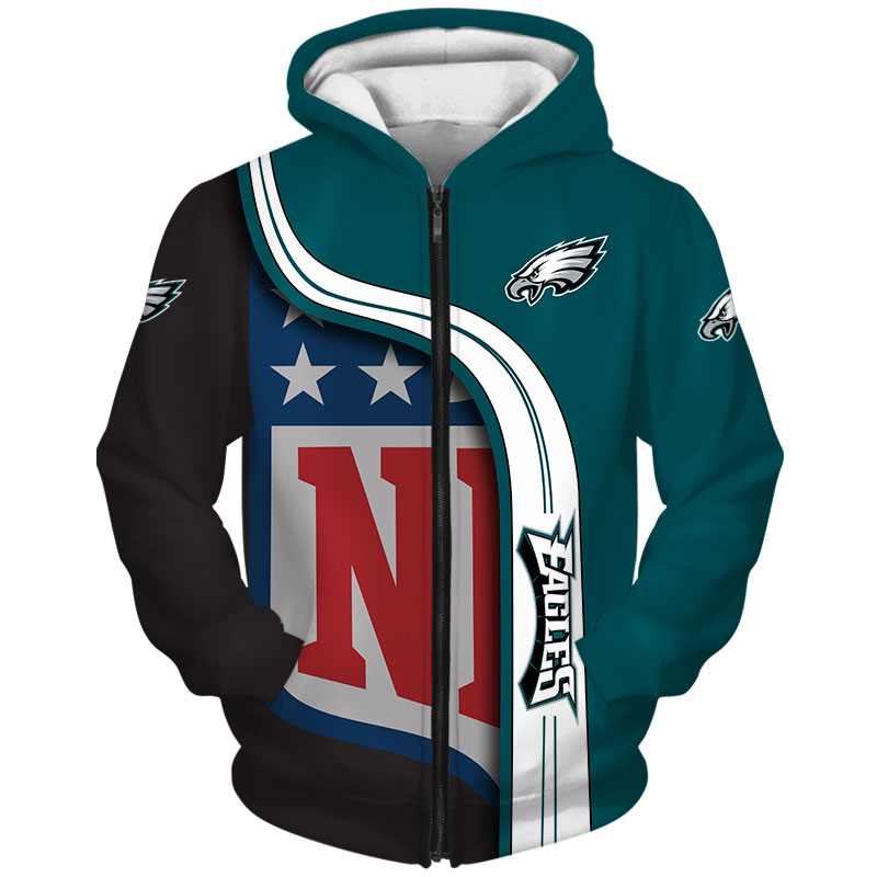 Philadelphia Eagles 3D Hoodie Pullover Zip Hoodie - Official Nfl Merchandise