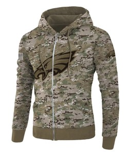 Philadelphia Eagles Army Graphic Zip Hoodie Pullover - Official Nfl Merchandise