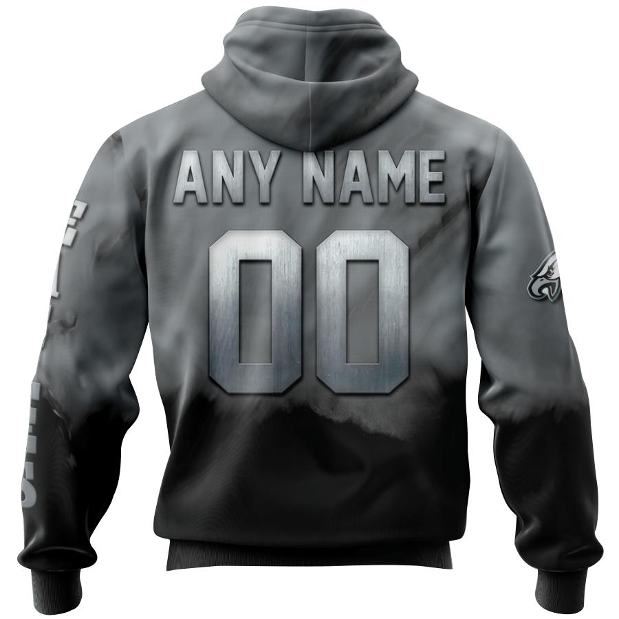 Philadelphia Eagles Custom Name & Number 3D All Over Print Skull Hoodie - Official Nfl Merchandise