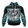 Philadelphia Eagles Halloween Custom Name & Number 3D All Over Print Hoodie - Gifts For Fans