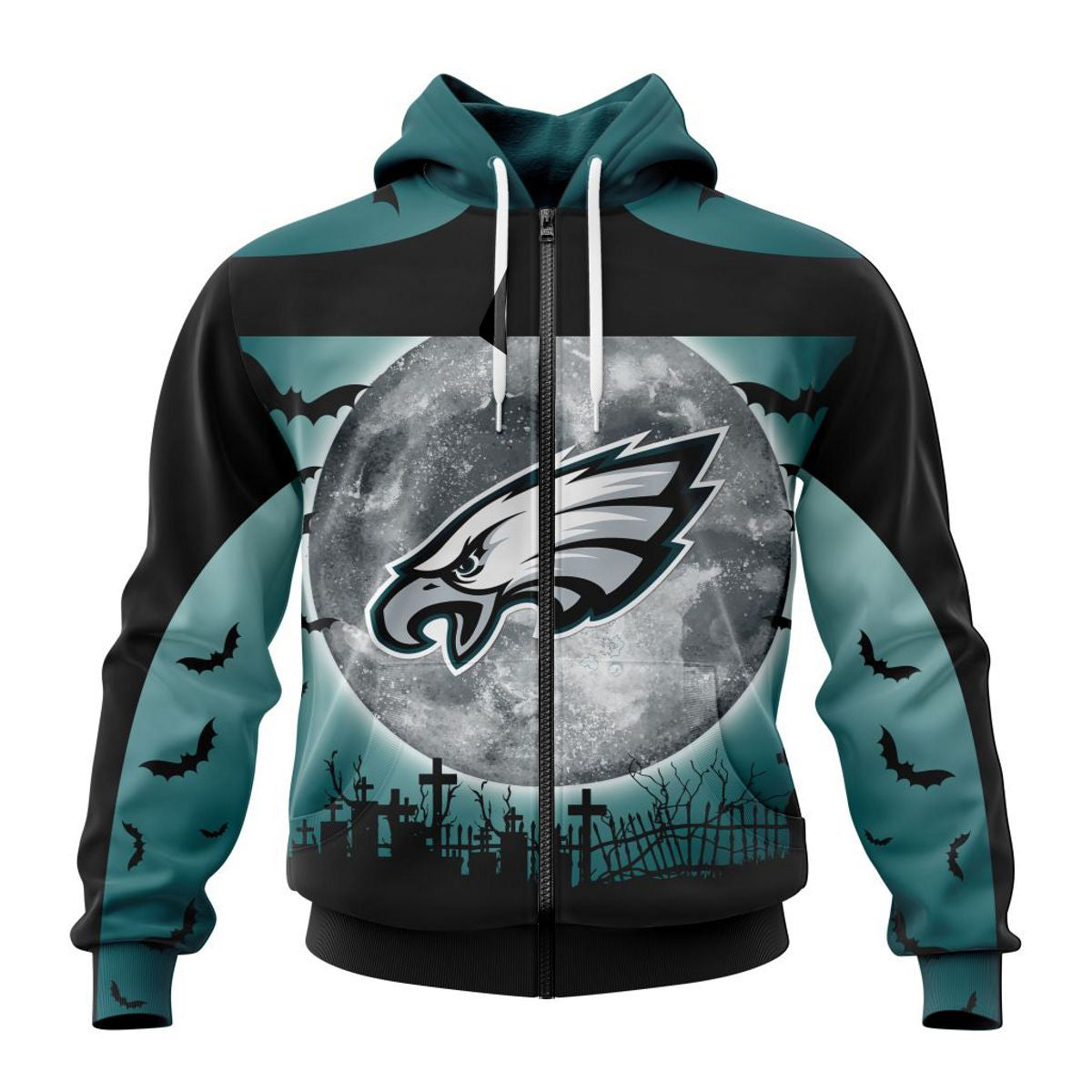 Philadelphia Eagles Halloween Custom Name & Number 3D All Over Print Hoodie - Gifts For Fans