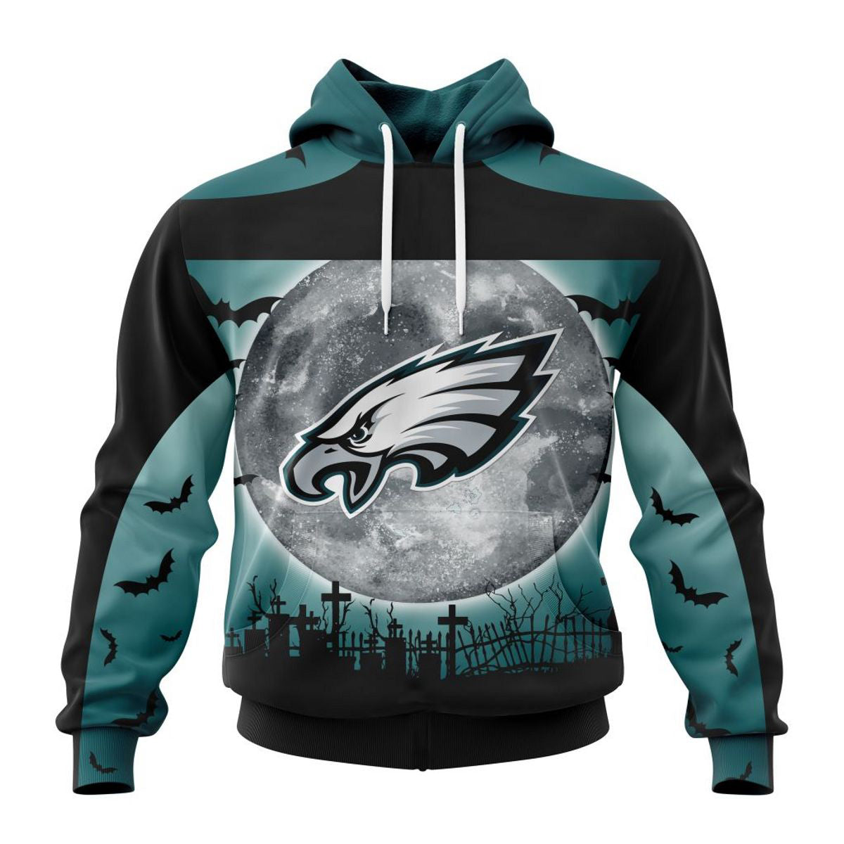 Philadelphia Eagles Halloween Custom Name & Number 3D All Over Print Hoodie - Gifts For Fans